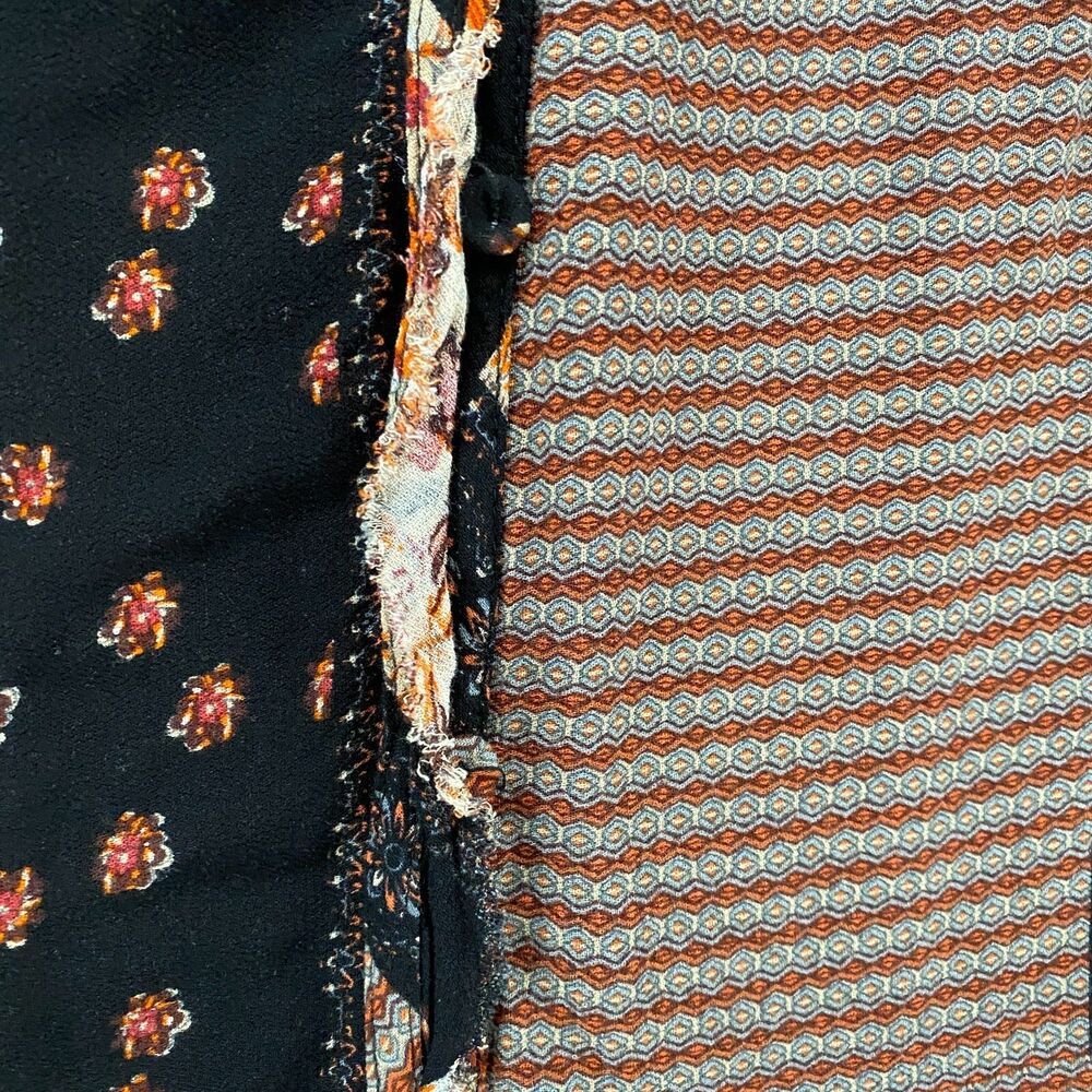 Daniel Rainn Top Size M Patchwork Button Up Boho … - image 3